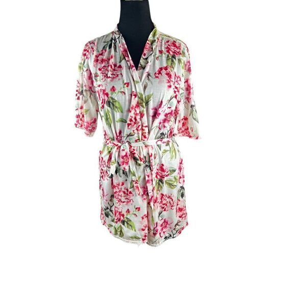 Show me your MuMu cotton floral kimono one size robe wrap - Picture 1 of 3